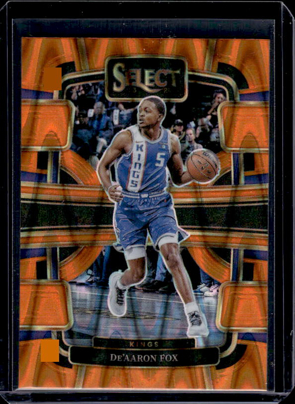 2023-24 Panini Select #49 De'Aaron Fox Orange Flash Prizms