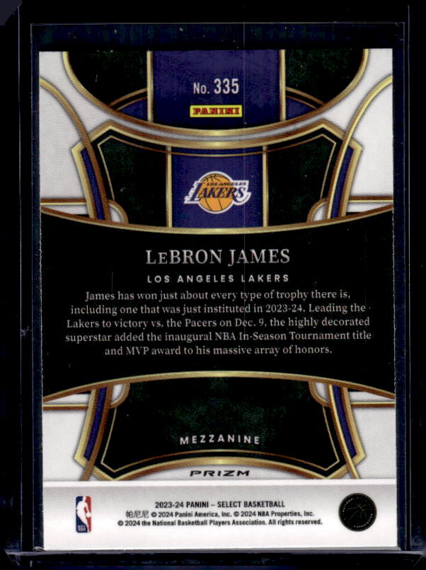 2023-24 Panini Select #335 LeBron James Tectonic Prizms