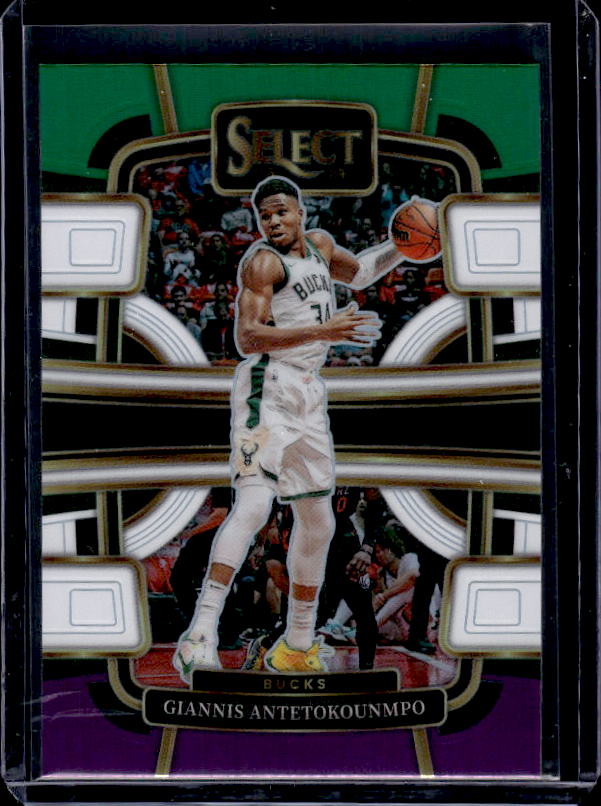 2023-24 Panini Select #60 Giannis Antetokounmpo Green White Purple Prizms