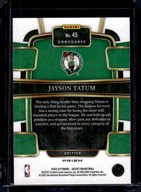 2023-24 Panini Select #45 Jayson Tatum Tectonic Prizms