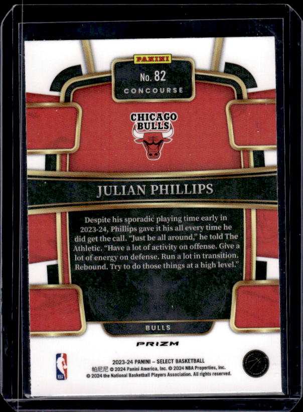 2023-24 Panini Select #82 Julian Phillips Tectonic Prizms