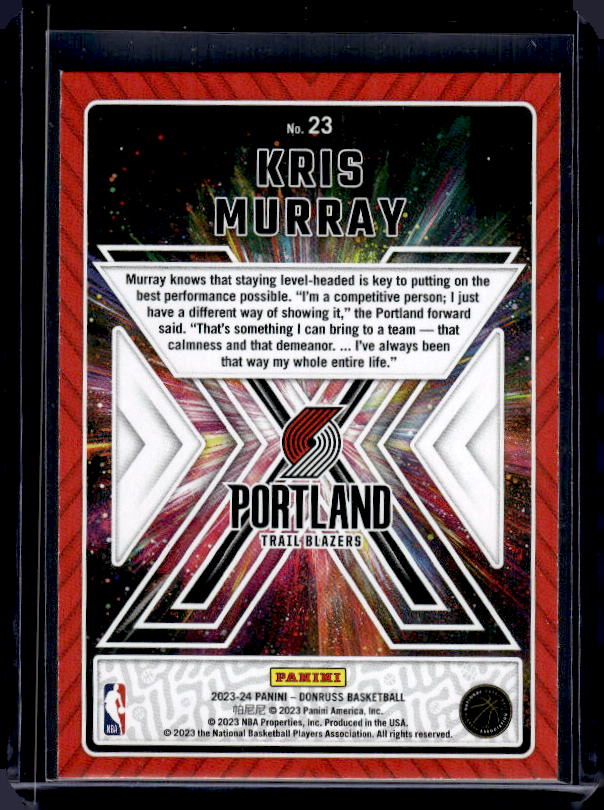 2023-24 Donruss #23 Kris Murray Great X-Pectations