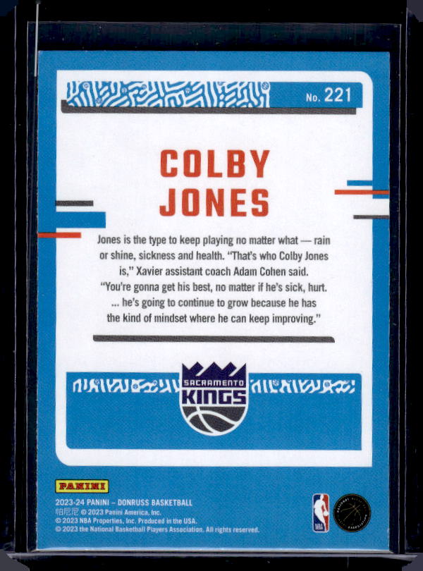 2023-24 Donruss #221 Colby Jones Green Laser Holo