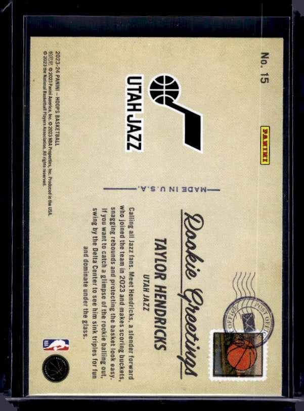 2023-24 Hoops #15 Taylor Hendricks Rookie Greetings