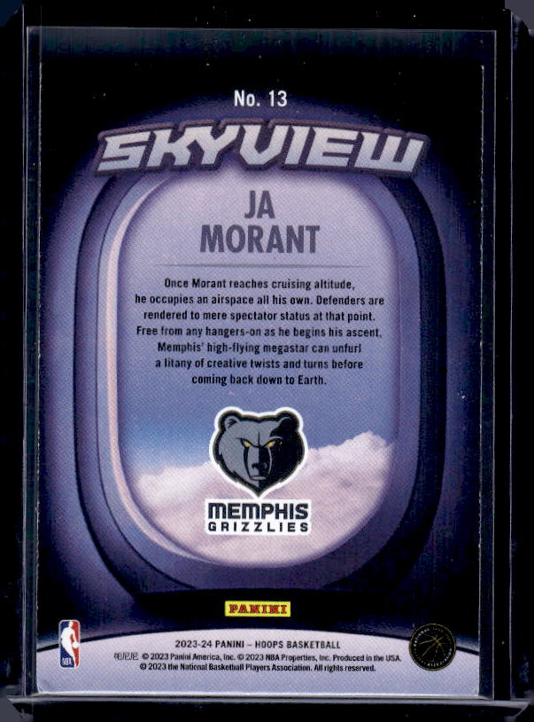2023-24 Hoops #13 Ja Morant Skyview Holo