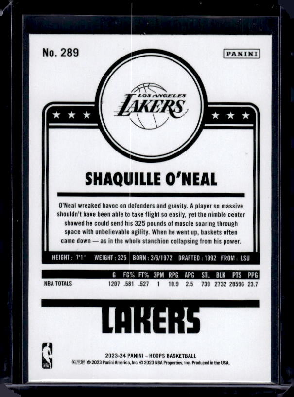 2023-24 Hoops #289 Shaquille O'Neal