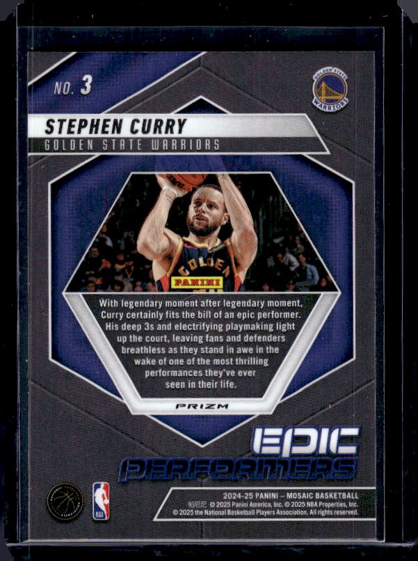 2024-25 Panini Mosaic #3 Stephen Curry Epic Performers Mosaic