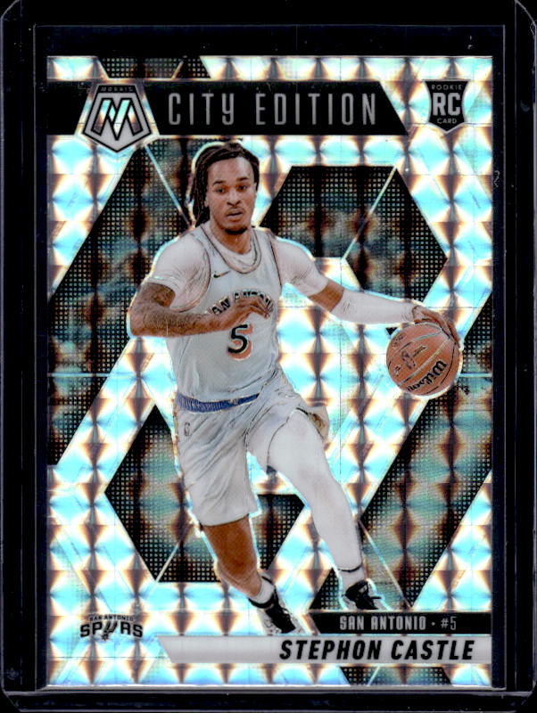 2024-25 Panini Mosaic #290 Stephon Castle Fast Break Silver Mosaic