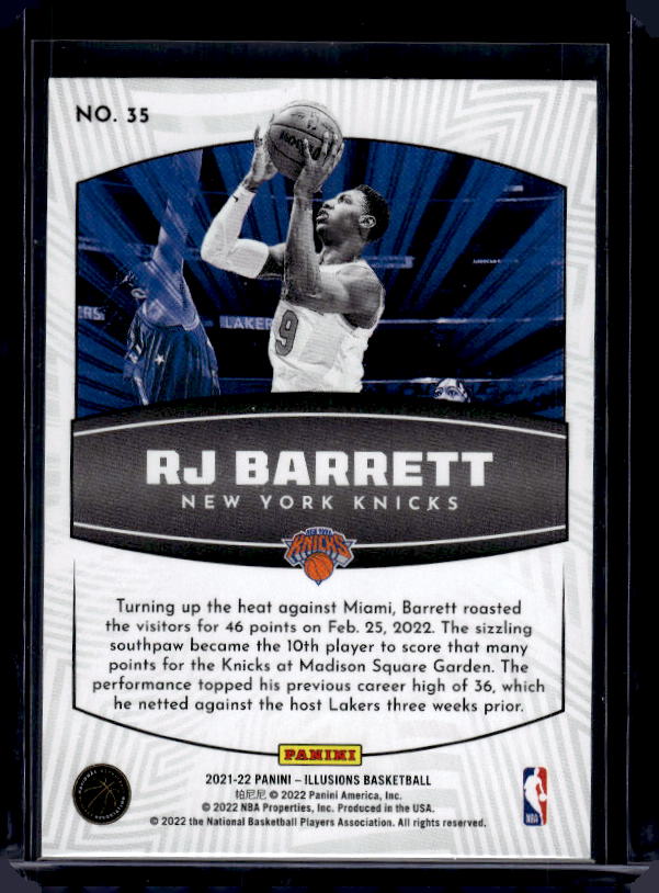 2021-22 Panini Illusions #35 RJ Barrett Operation Detonation Orange