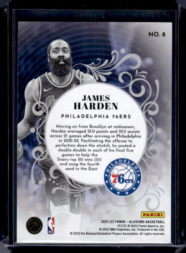 2021-22 Panini Illusions #8 James Harden King of Cards