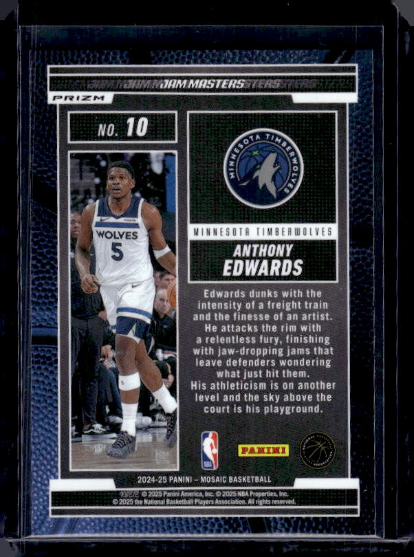 2024-25 Panini Mosaic #10 Anthony Edwards Jam Masters Mosaic Green