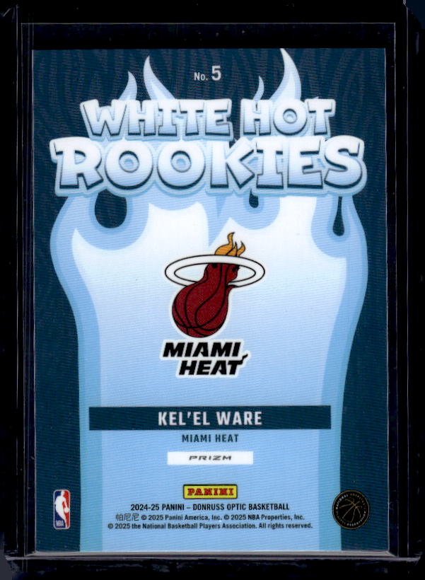2024-25 Donruss Optic #5 Kel'el Ware White Hot Rookies Purple