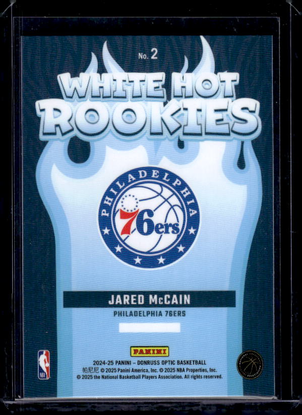 2024-25 Donruss Optic #2 Jared McCain White Hot Rookies