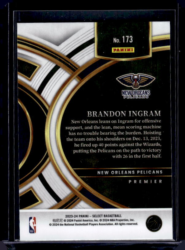 2023-24 Panini Select #173 Brandon Ingram Blue (Retail Base)