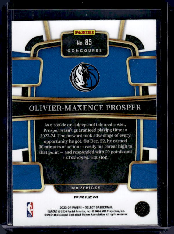 2023-24 Panini Select #85 Olivier-Maxence Prosper Green White Purple Prizms