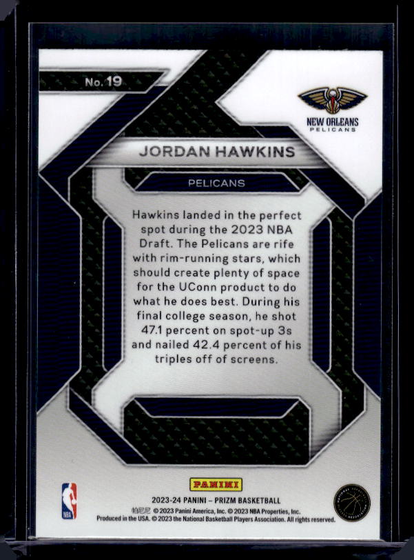2023-24 Panini Prizm #19 Jordan Hawkins