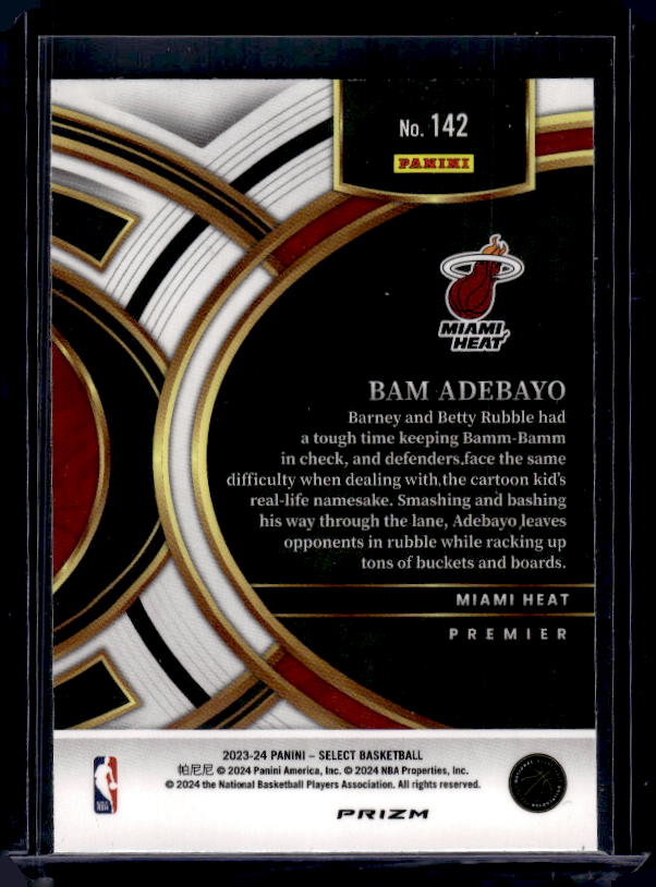 2023-24 Panini Select #142 Bam Adebayo Blue Prizms