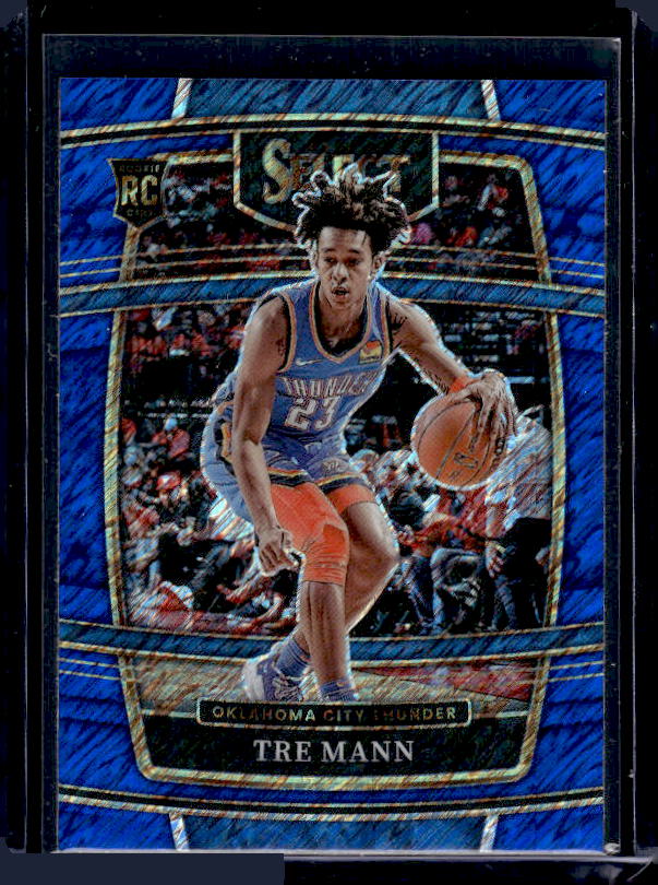 2021-22 Panini Select #36 Tre Mann Blue Shimmer Prizms