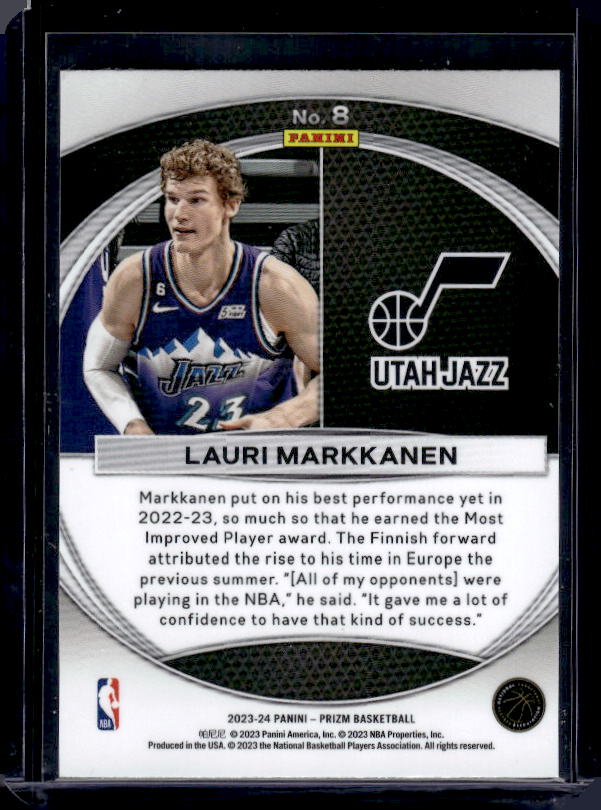 2023-24 Panini Prizm #8 Lauri Markkanen Global Reach