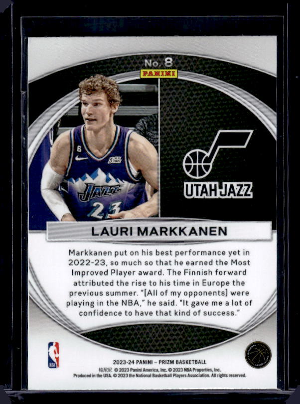 2023-24 Panini Prizm #8 Lauri Markkanen Global Reach