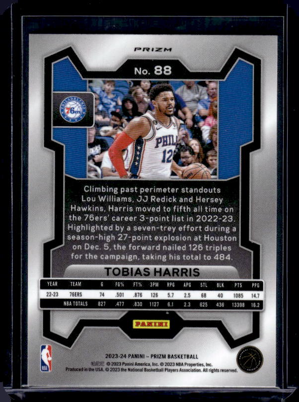 2023-24 Panini Prizm #88 Tobias Harris Prizms Green