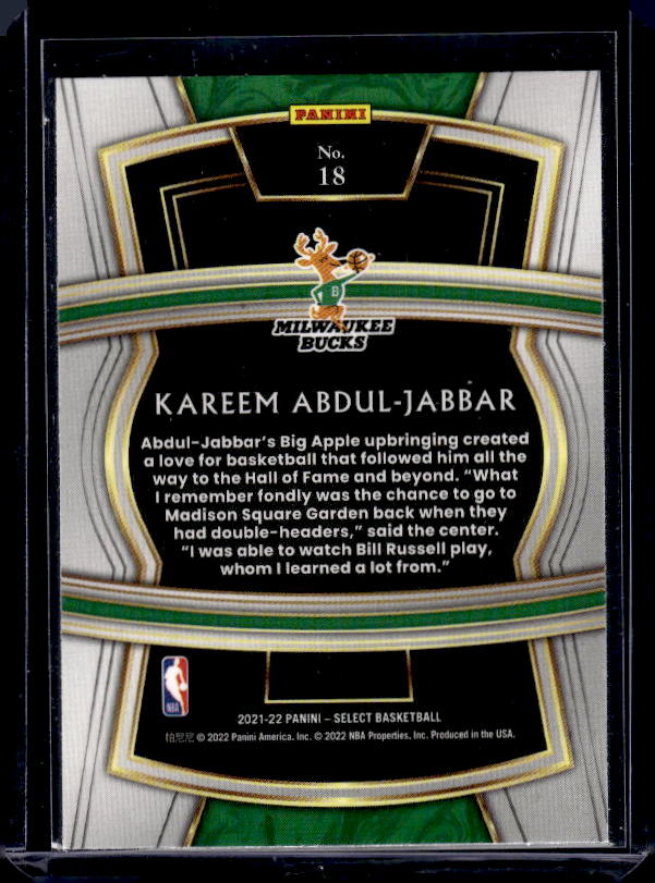 2021-22 Panini Select #18 Kareem Abdul-Jabbar