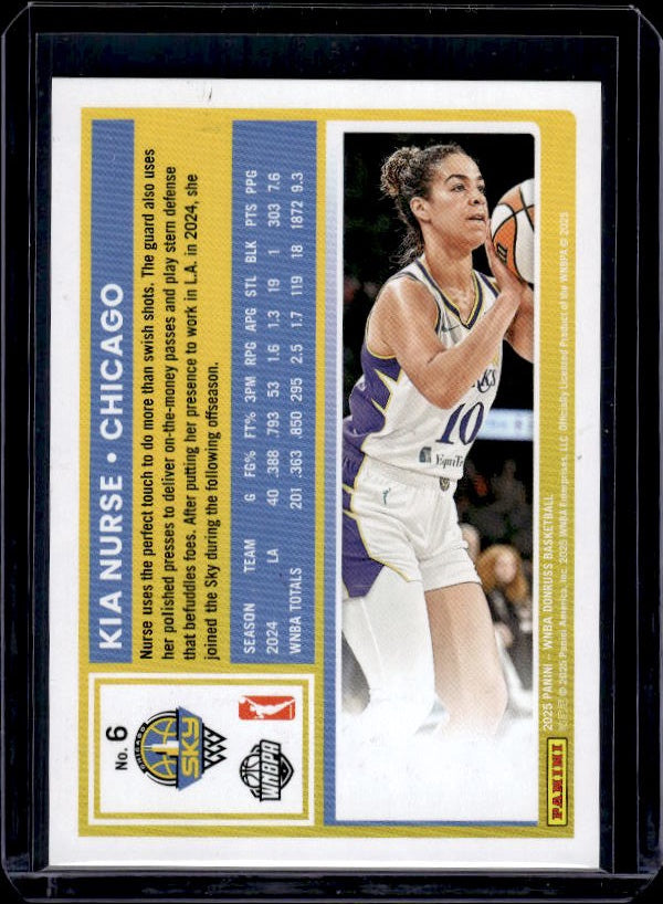 2025 Donruss WNBA #6 Kia Nurse Red Shimmer #/399