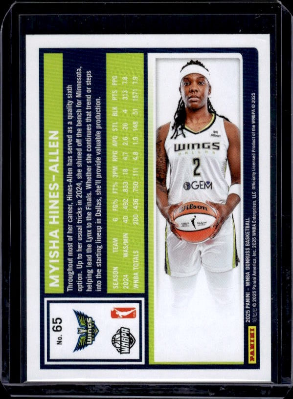 2025 Donruss WNBA #65 Myisha Hines-Allen Holo