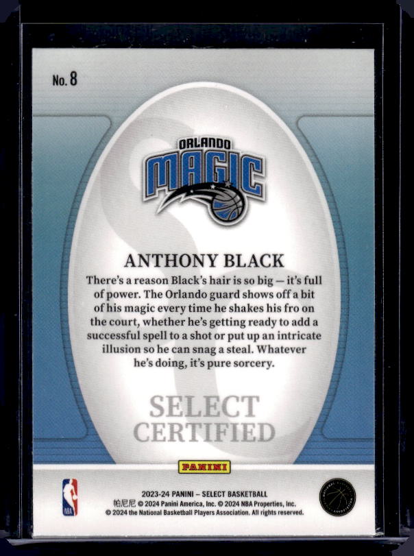 2023-24 Panini Select #8 Anthony Black Select Certified