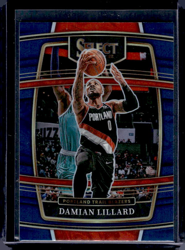 2021-22 Panini Select #3 Damian Lillard Blue Prizms