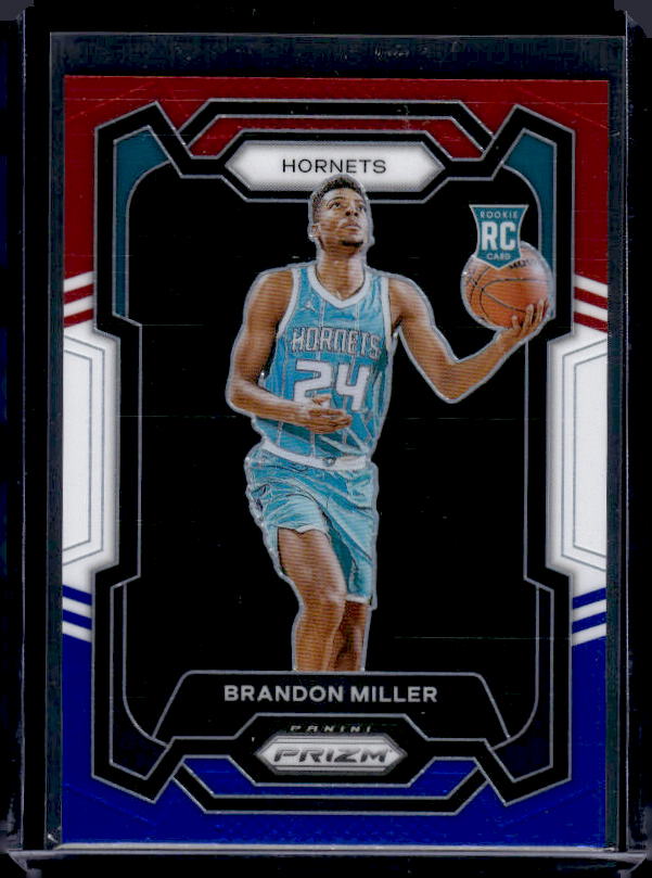 2023-24 Panini Prizm #152 Brandon Miller Prizms Red White and Blue