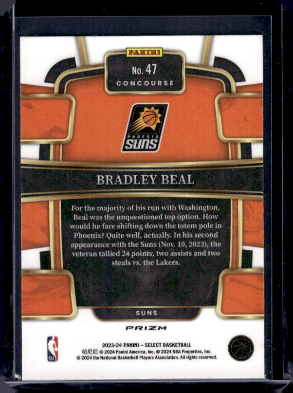 2023-24 Panini Select #47 Bradley Beal Blue Prizms