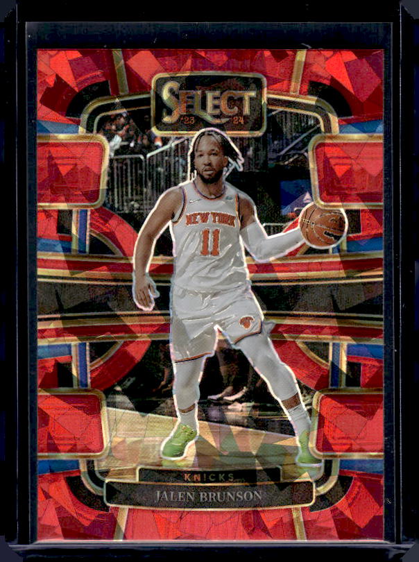 2023-24 Panini Select #7 Jalen Brunson Red Cracked Ice Prizms