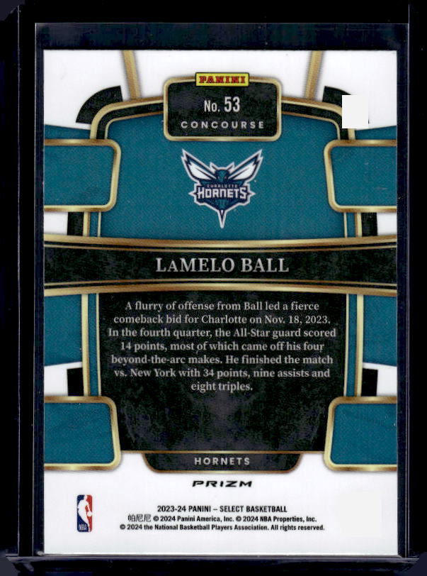 2023-24 Panini Select #53 LaMelo Ball Red Cracked Ice Prizms