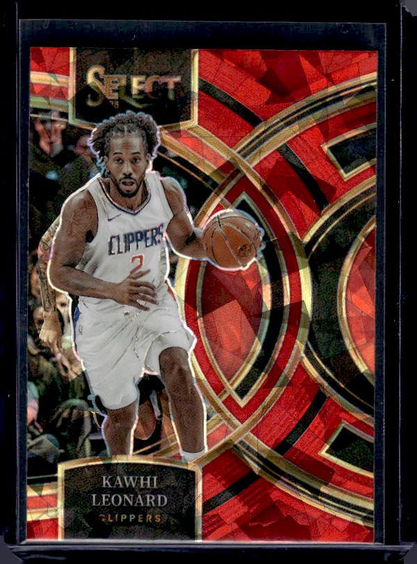 2023-24 Panini Select #177 Kawhi Leonard Red Cracked Ice Prizms