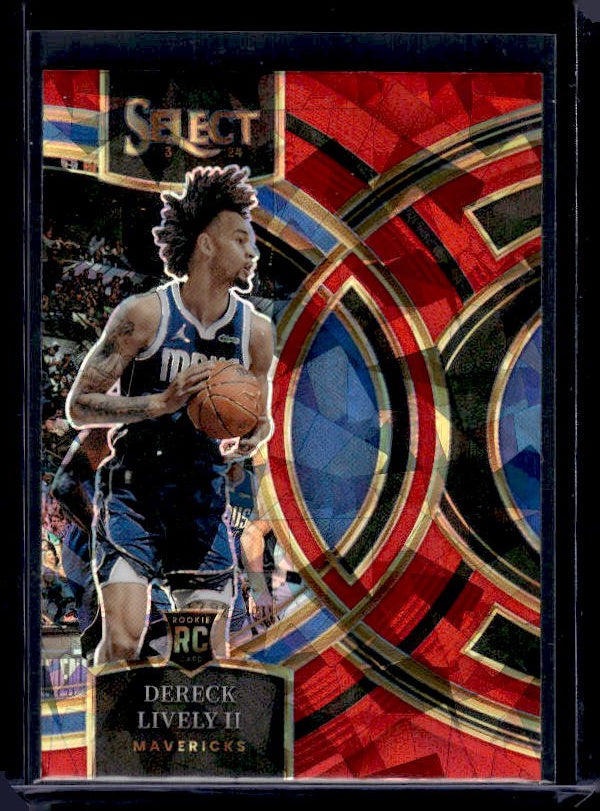 2023-24 Panini Select #111 Dereck Lively II Red Cracked Ice Prizms