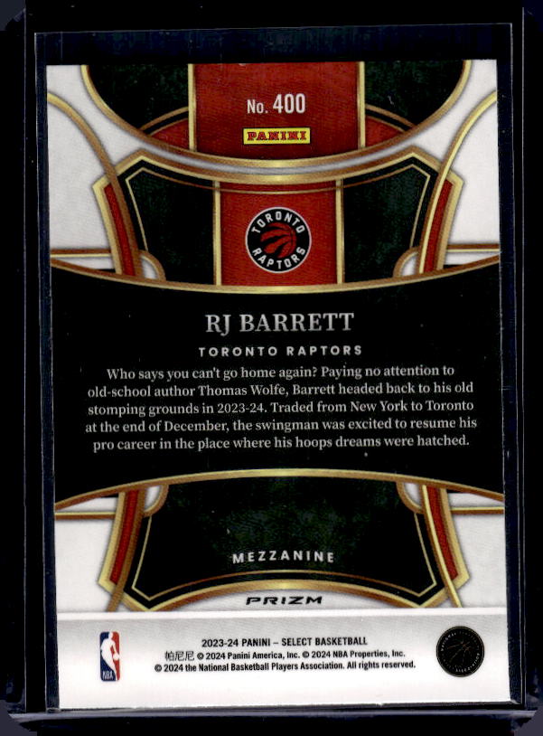 2023-24 Panini Select #400 RJ Barrett Red Cracked Ice Prizms