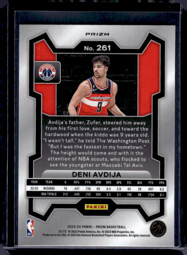 2023-24 Panini Prizm #261 Deni Avdija Prizms Red White and Blue
