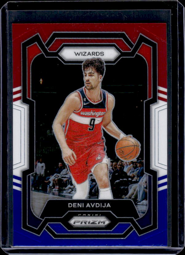 2023-24 Panini Prizm #261 Deni Avdija Prizms Red White and Blue