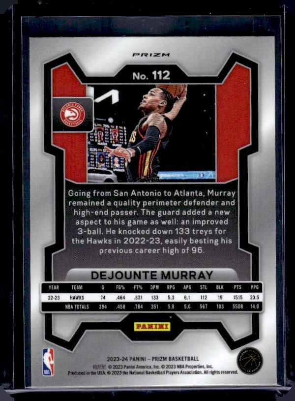 2023-24 Panini Prizm #112 Dejounte Murray Prizms Green