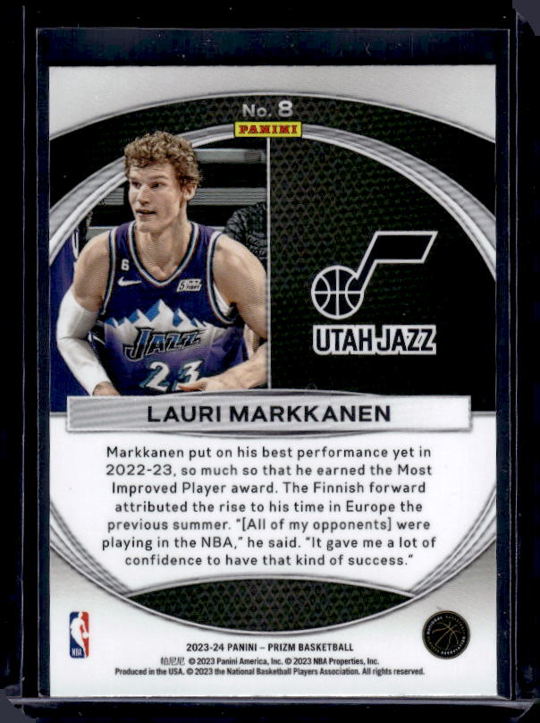 2023-24 Panini Prizm #8 Lauri Markkanen Global Reach