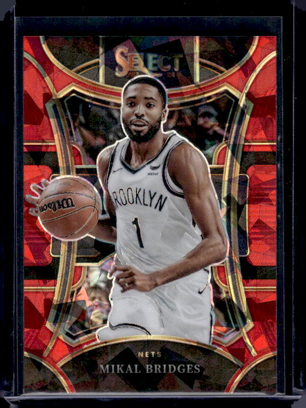 2023-24 Panini Select #367 Mikal Bridges Red Cracked Ice Prizms