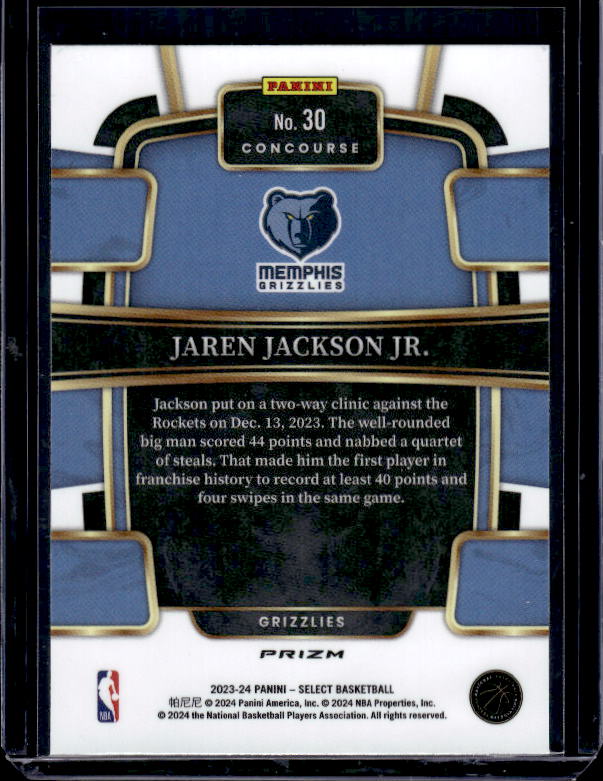 2023-24 Panini Select #30 Jaren Jackson Jr. Scope Prizms