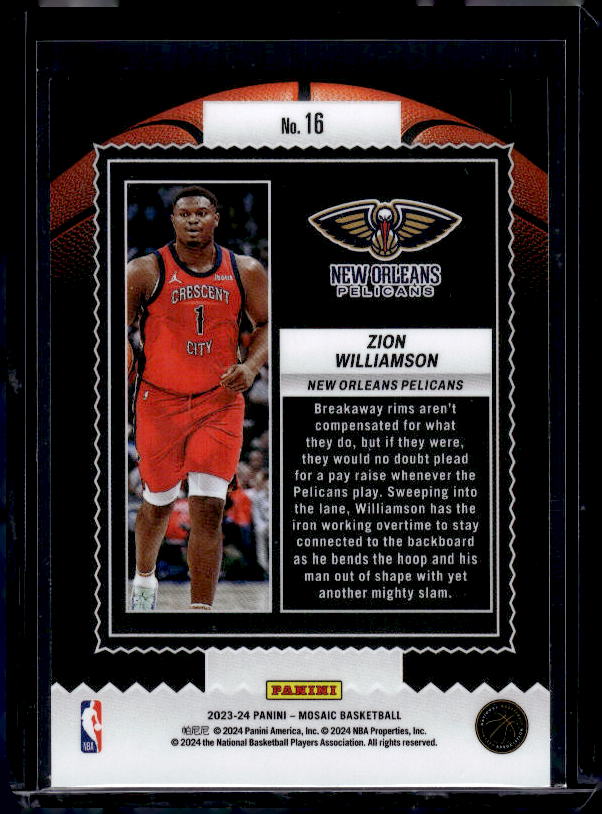 2023-24 Panini Mosaic #16 Zion Williamson Jam Masters