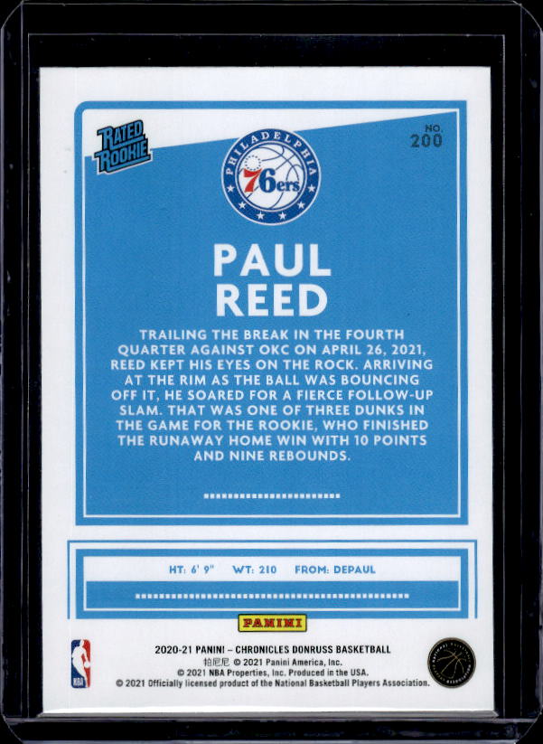 2020-21 Panini Chronicles #200 Paul Reed