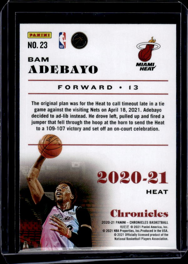2020-21 Panini Chronicles #23 Bam Adebayo