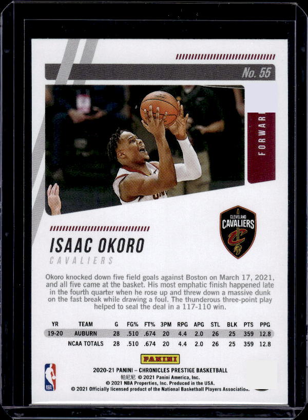 2020-21 Panini Chronicles #55 Isaac Okoro