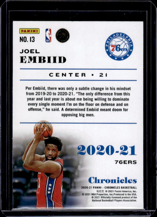 2020-21 Panini Chronicles #13 Joel Embiid