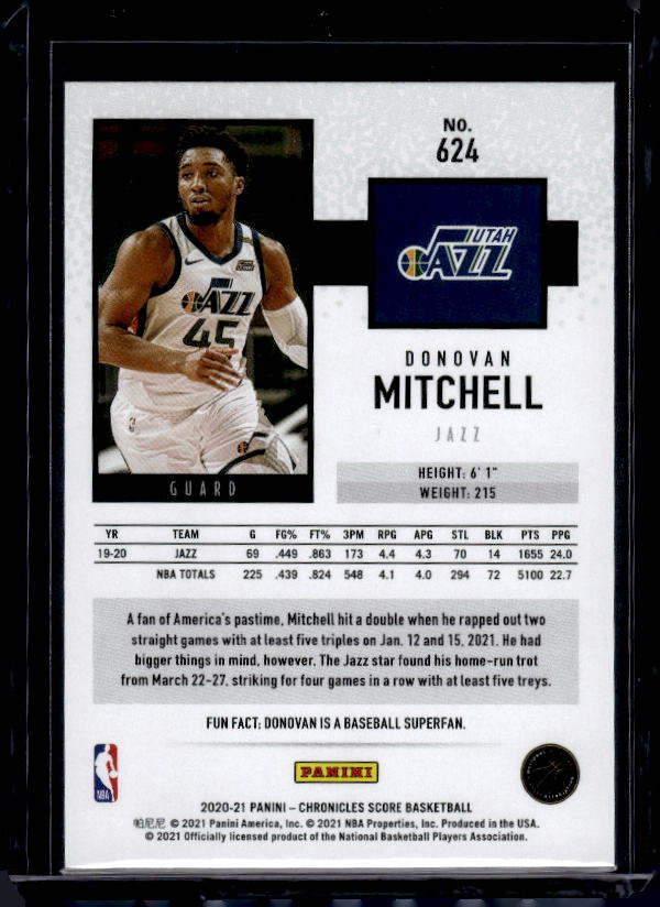 2020-21 Panini Chronicles #624 Donovan Mitchell