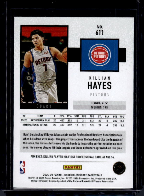 2020-21 Panini Chronicles #611 Killian Hayes